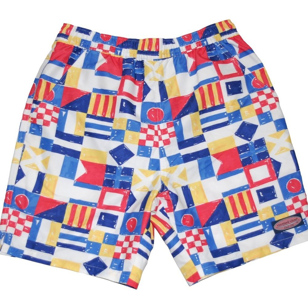 NWT Vineyard Vines Men's Painted Nautical Flags Chappy Swim Trunk XS
